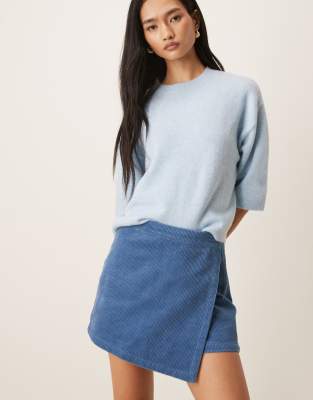 Threadbare Cord Mini Skort In Blue