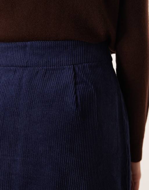 Threadbare – Cord-Minirock in Marineblau mit Taschendetail, 5 von 5