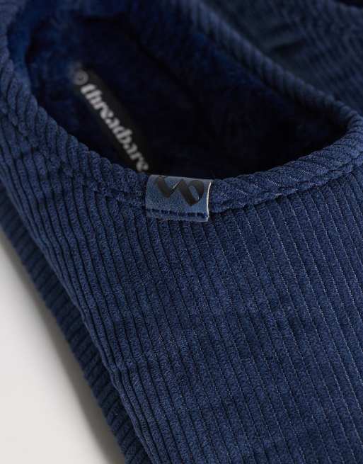 Threadbare cord slippers in navy, 3 of 4