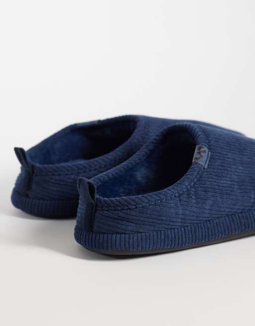 Threadbare cord slippers in navy, 4 of 4