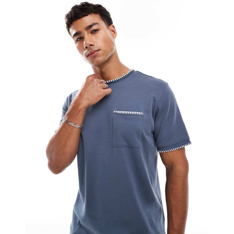 Threadbare cotton 200gsm t-shirt with white piping details