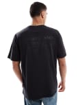 [Threadbare] Threadbare cotton 220 GSM crew neck t-shirt with back print in black L BLACK