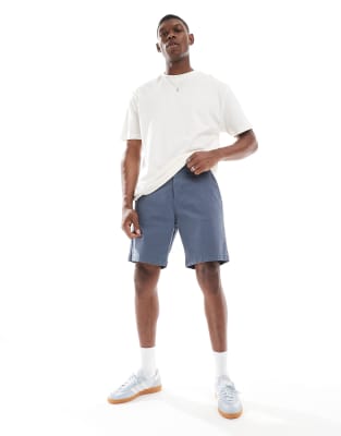 cotton blend chino shorts in blue