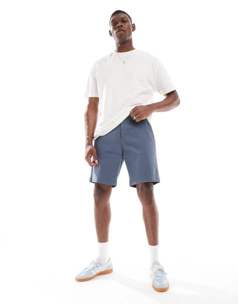 Threadbare cotton blend chino shorts in blue - view 1