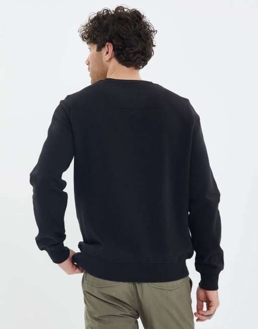 Threadbare Cotton blend crew neck sweatshirt in black, 2 of 5