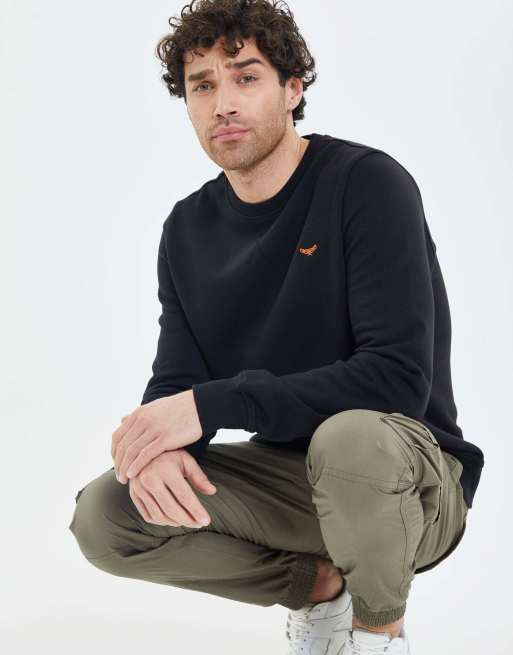 Threadbare Cotton blend crew neck sweatshirt in black, 4 of 5