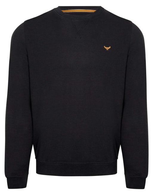 Threadbare Cotton blend crew neck sweatshirt in black, 5 of 5