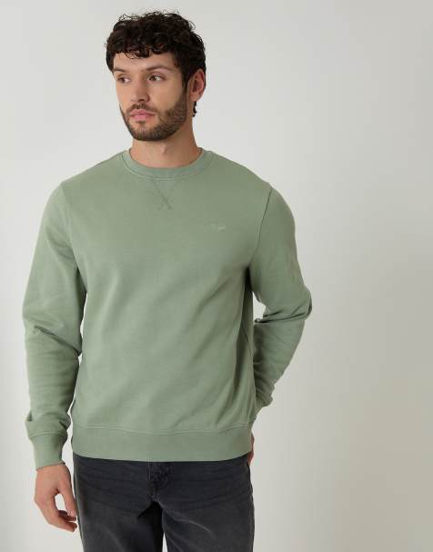 Threadbare Cotton blend crew neck sweatshirt in green - view 1