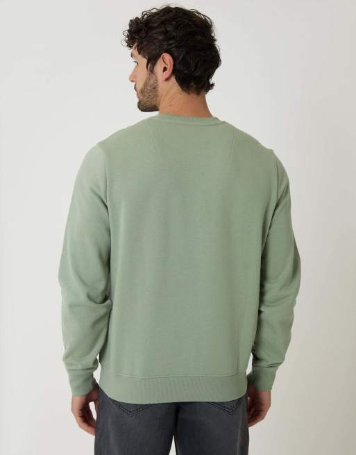 Threadbare Cotton blend crew neck sweatshirt in green, 2 of 4