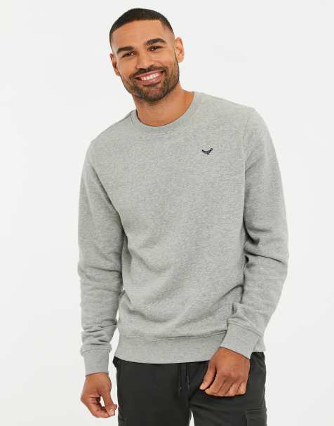 Threadbare Cotton blend crew neck sweatshirt in light grey - view 1