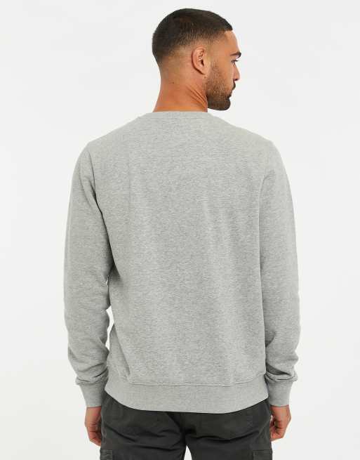 Threadbare Cotton blend crew neck sweatshirt in light grey, 4 of 4