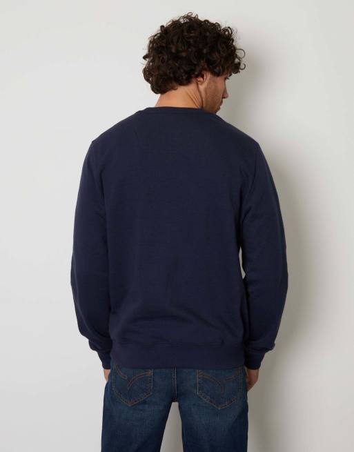 Threadbare Cotton blend crew neck sweatshirt in navy, 2 of 4