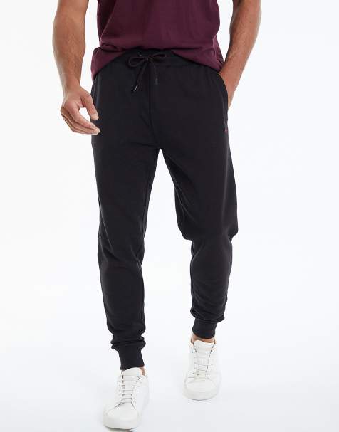 Threadbare Cotton blend joggers in black - view 1
