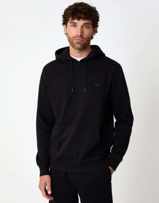 Threadbare Cotton blend pullover hoody in black