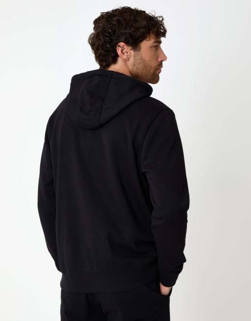 Threadbare Cotton blend pullover hoody in black, 2 of 4