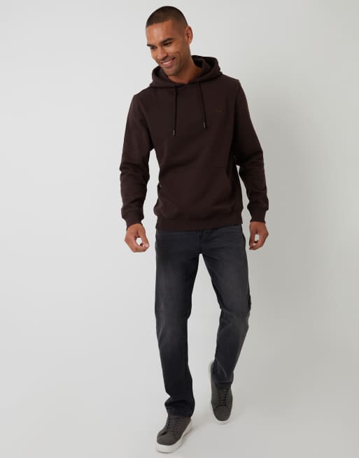 Threadbare Cotton blend pullover hoody in chocolate, 2 of 4