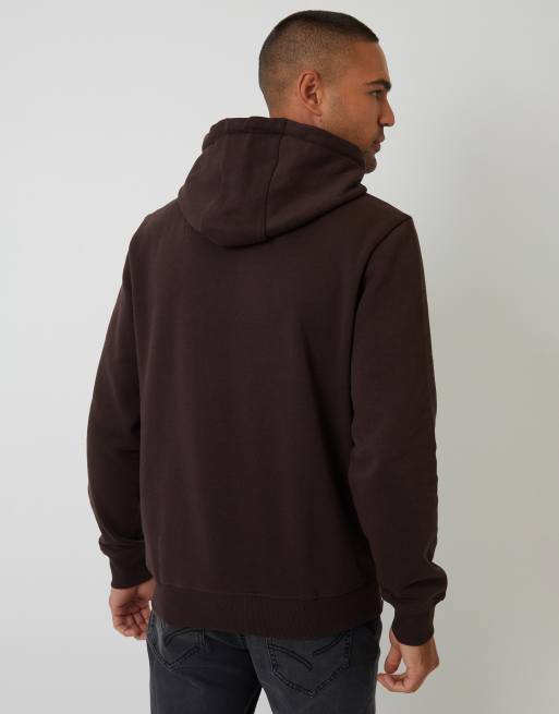 Threadbare Cotton blend pullover hoody in chocolate, 4 of 4