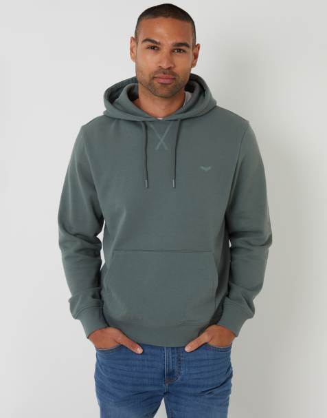 Threadbare Cotton blend pullover hoody in dark blue - view 1