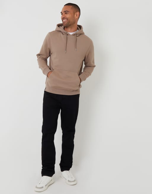 Threadbare Cotton blend pullover hoody in taupe, 2 of 4