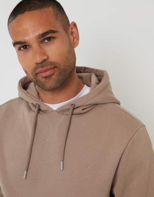 Threadbare Cotton blend pullover hoody in taupe, 3 of 4