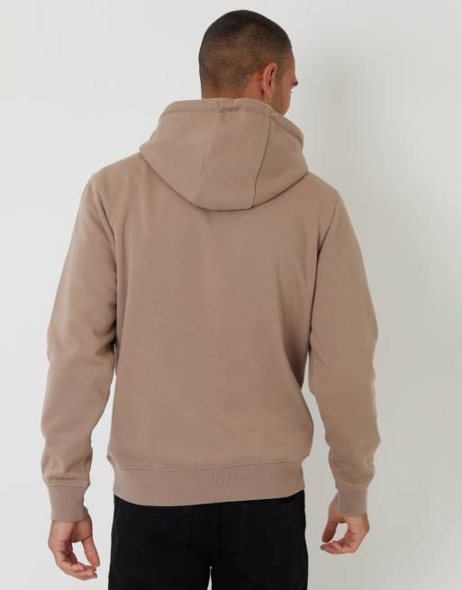 Threadbare Cotton blend pullover hoody in taupe, 4 of 4