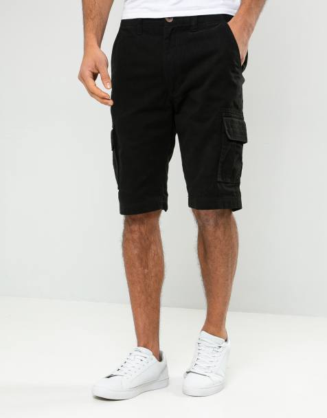 Threadbare Cotton 'bute' cargo shorts in black - view 1