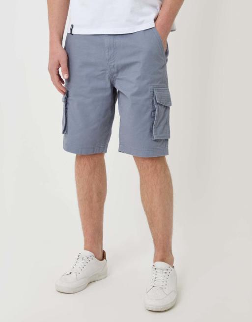 Threadbare Cotton 'bute' cargo shorts in blue, 2 of 4