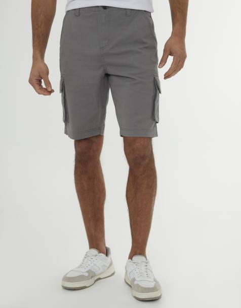Threadbare Cotton 'bute' cargo shorts in charcoal - view 1