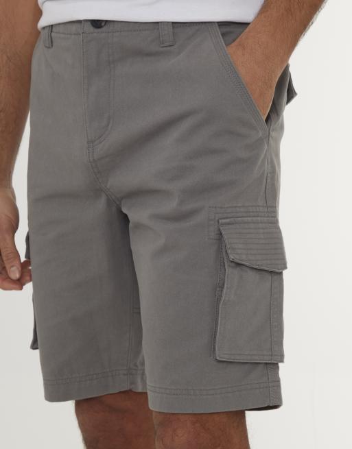 Threadbare Cotton 'bute' cargo shorts in charcoal, 4 of 4