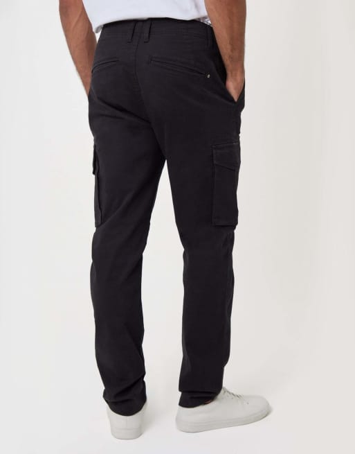 Threadbare Cotton cargo trousers with stretch in black, 4 of 5