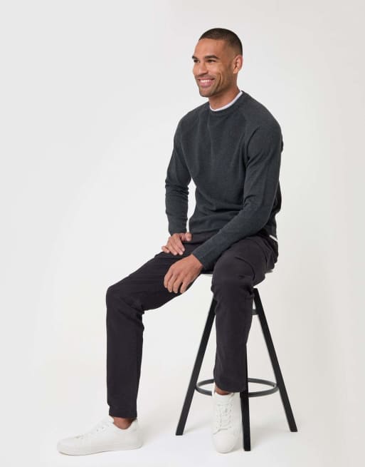 Threadbare Cotton cargo trousers with stretch in black, 5 of 5