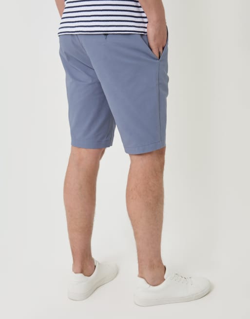 Threadbare Cotton chino shorts with woven belt in blue, 2 of 4