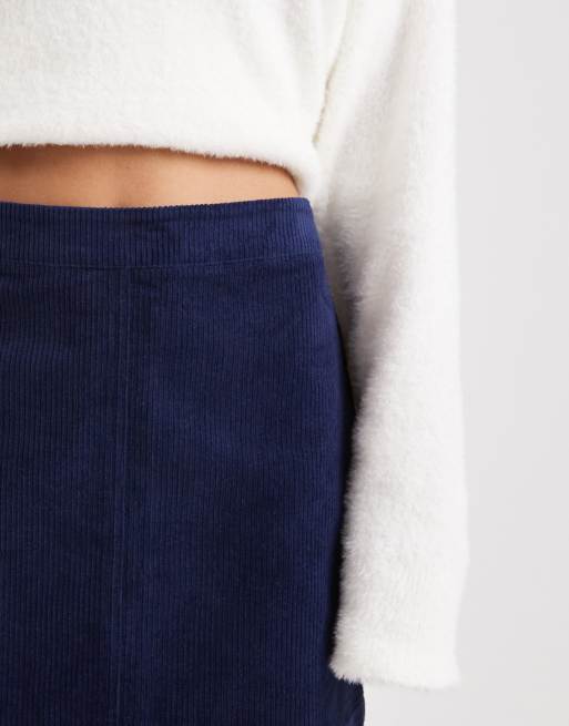 Threadbare cotton cord mini skirt in navy, 3 of 5