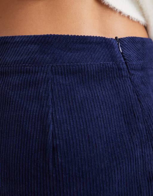 Threadbare cotton cord mini skirt in navy, 5 of 5