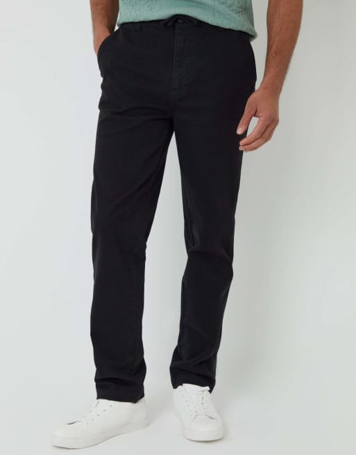 Threadbare Cotton elasticated waist chino trousers in black, 2 of 4