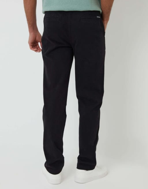 Threadbare Cotton elasticated waist chino trousers in black, 4 of 4