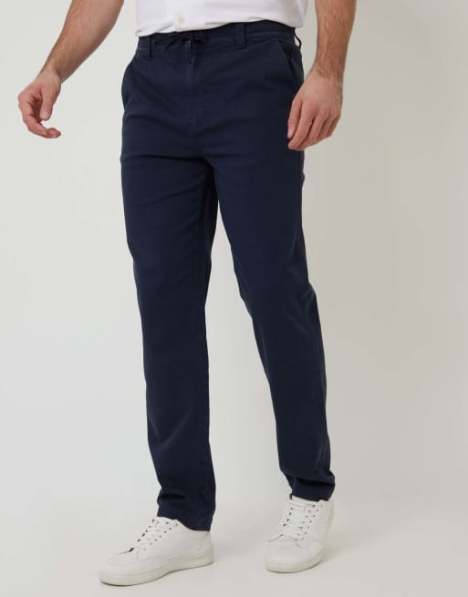 Threadbare Cotton elasticated waist chino trousers in navy, 2 of 4