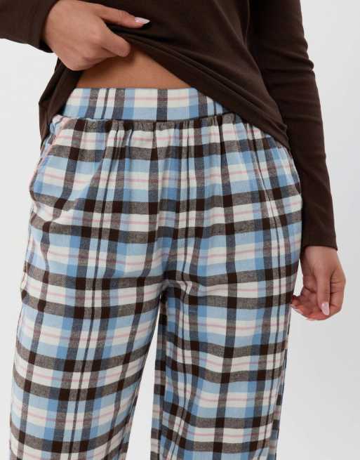 Threadbare Cotton long pyjama set in chocolate brown, 5 of 5