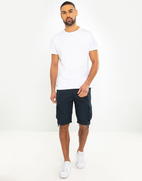 Threadbare Cotton 'manchester' cargo shorts in navy - view 1