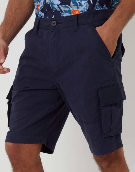 Threadbare Cotton 'manchester' cargo shorts in navy, 3 of 4