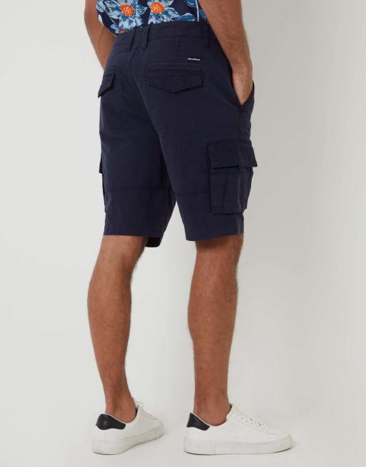 Threadbare Cotton 'manchester' cargo shorts in navy, 4 of 4