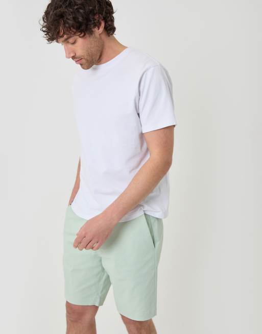 Threadbare Cotton regular fit stretch chino shorts in mint, 4 of 4