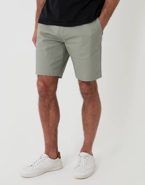 Threadbare Cotton regular fit stretch chino shorts in pale green - view 1