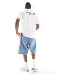 [Threadbare] Threadbare cotton rich 220 GSM crew neck t-shirt with surf back print in white S WHITE