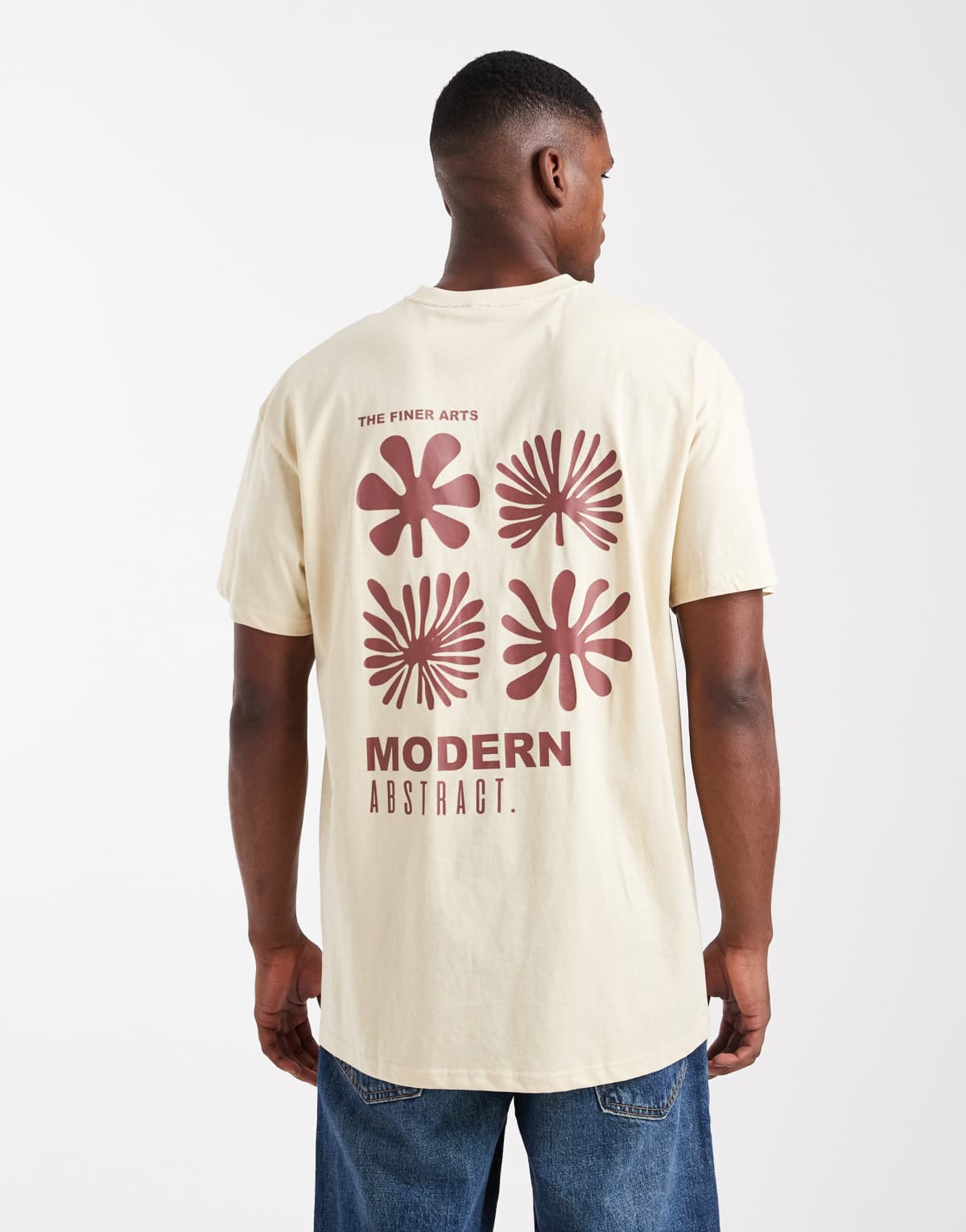 Threadbare cotton rich back print t-shirt in stone