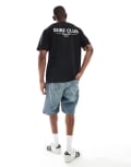 [Threadbare] Threadbare cotton rich crew neck t-shirt with surf back print in black M BLACK