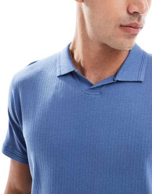 Threadbare cotton rich jersey polo shirt in light blue