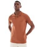 [Threadbare] Threadbare cotton rich polo top in burnt orange S Burnt orange