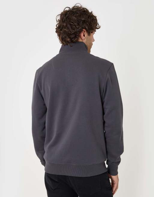 Threadbare Cotton rich quarter zip sweatshirt in charcoal, 4 of 4