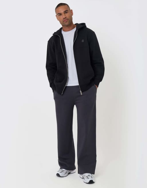 Threadbare Cotton rich wide leg joggers in charcoal, 4 of 4